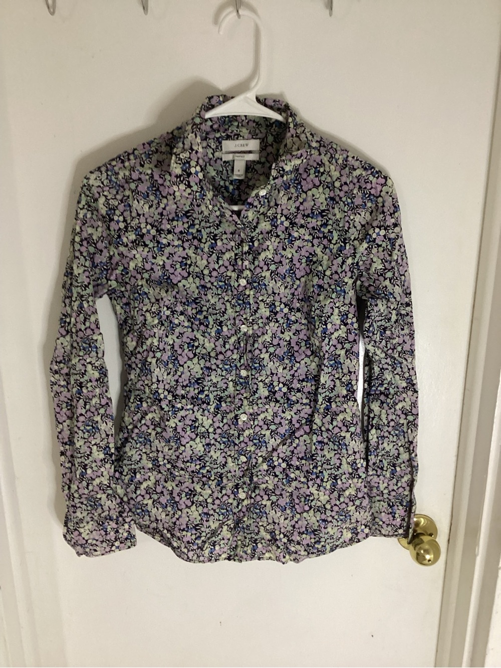 J. Crew Perfect Fit Floral Button-Down Shirt - Women Size 0